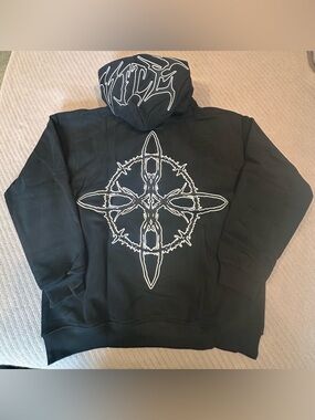 A Vile Life Black Hoodie with embroidered Logo.